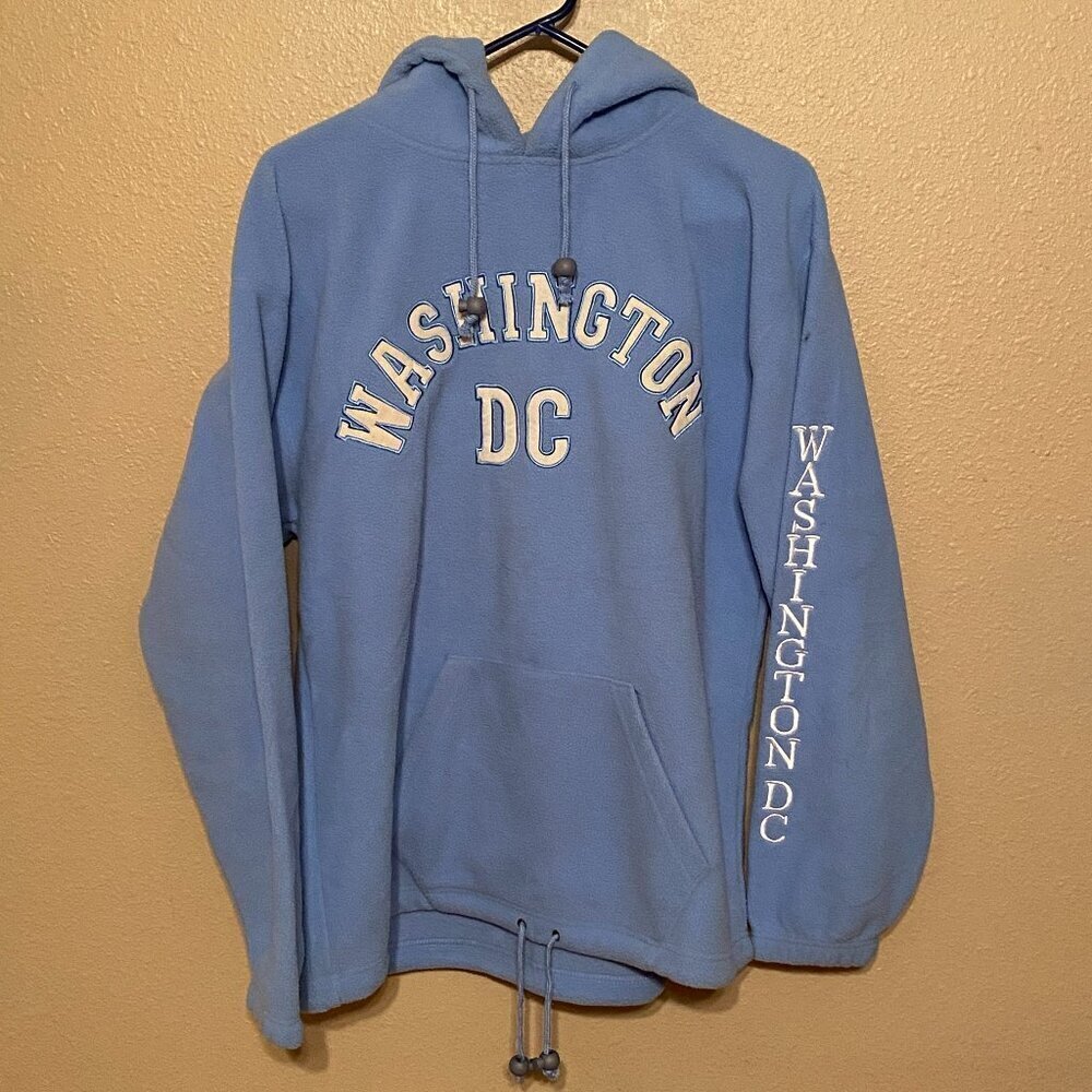 Sunbeam Trading Inc Washington DC Fleece Sweatshirt Hoodie Sky Blue Size L